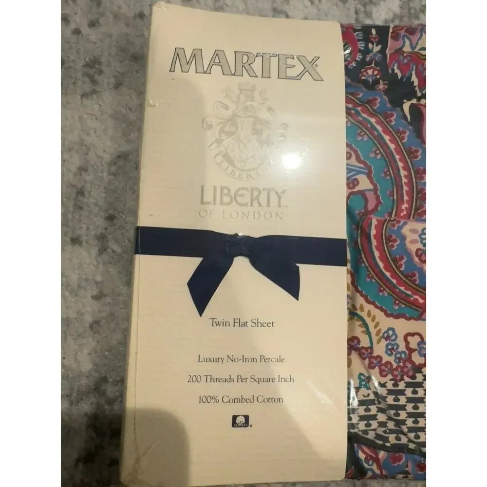 2 Vintage MARTEX Liberty Of London Twin flat Sheet Sealed 100% Cotton 1988